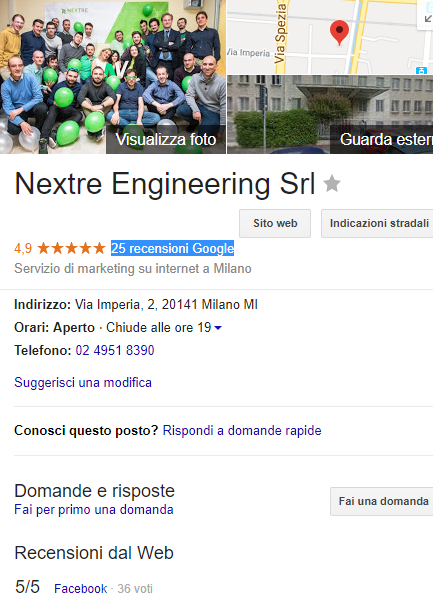 Recensioni Google Local SEO
