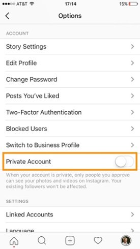 account privato - social media marketing instagram