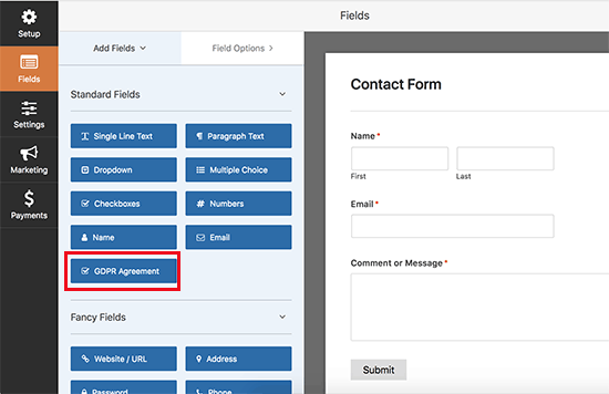 Form Contatti GDPR in WordPress