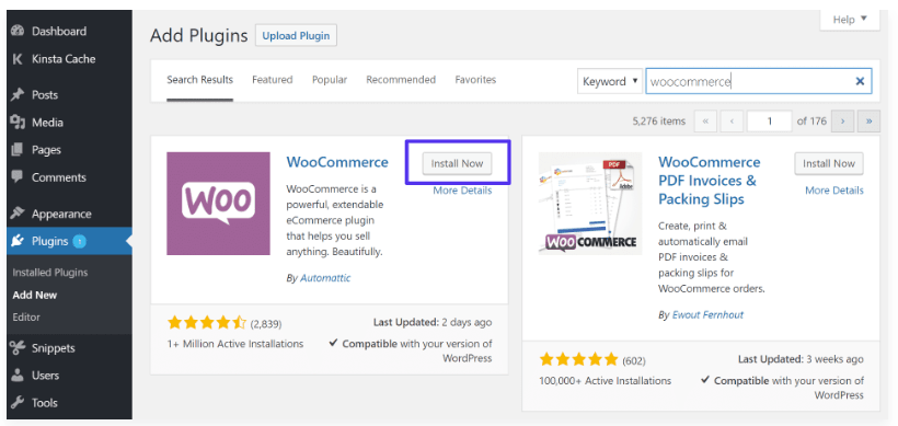 Installazione Woocommerce da WordPress