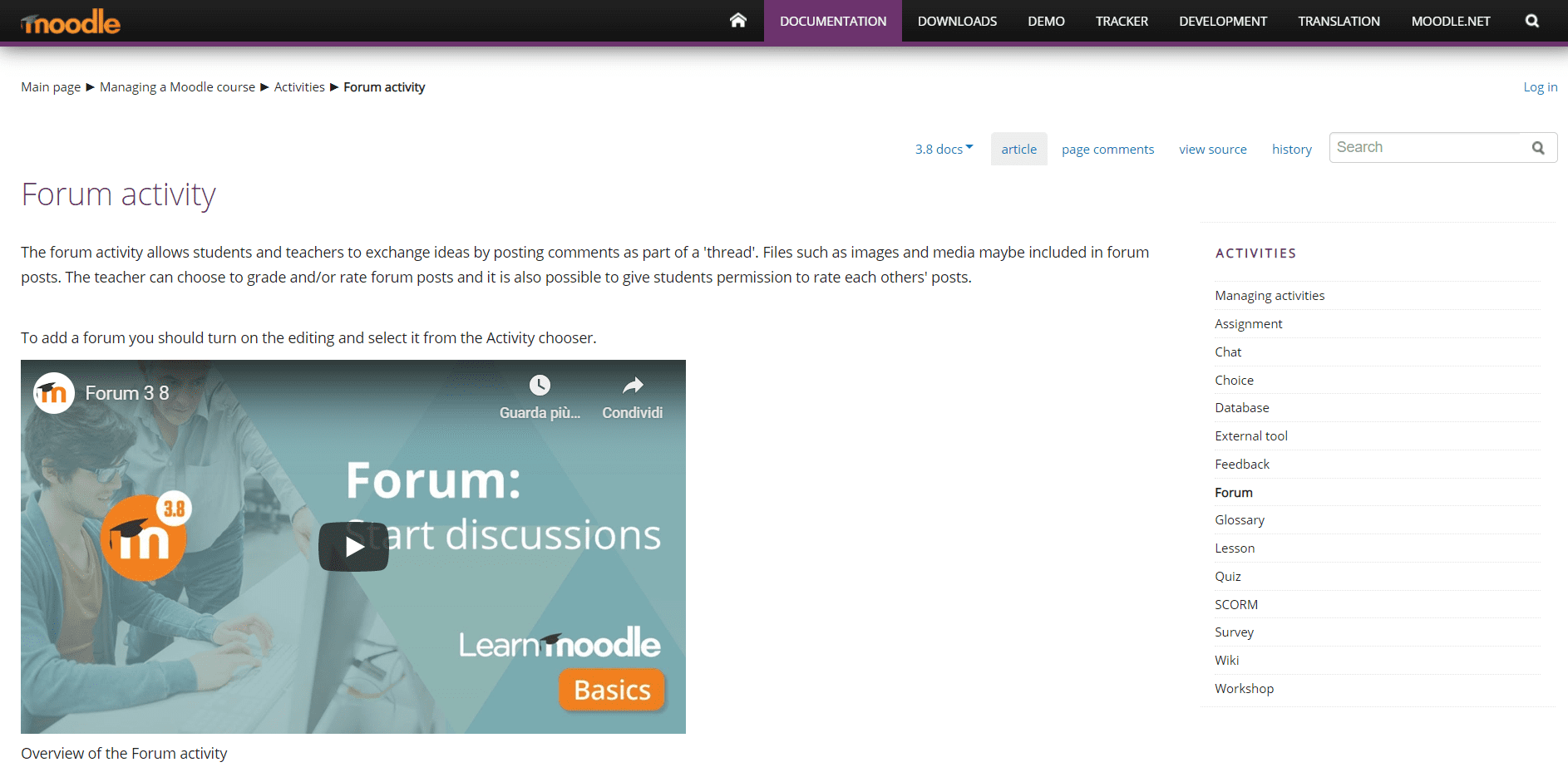 moodle guida in italiano